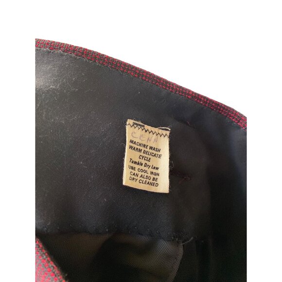 Vintage Maroon Tweed Mens Pants With Cuffed Hem - Picture 2 of 5